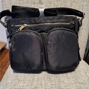 Black Crossbody Utility Bag - Lightweight Travel Organizer